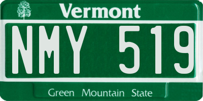 VT license plate NMY519