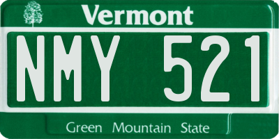 VT license plate NMY521