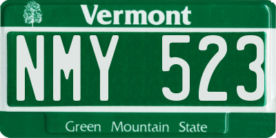 VT license plate NMY523