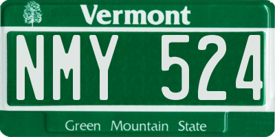 VT license plate NMY524