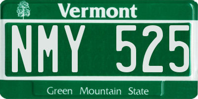 VT license plate NMY525