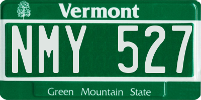 VT license plate NMY527