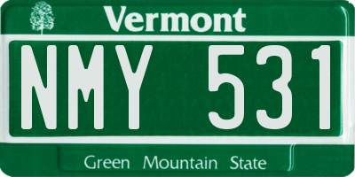 VT license plate NMY531
