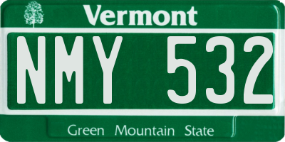 VT license plate NMY532