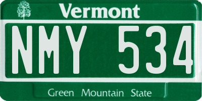 VT license plate NMY534