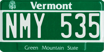 VT license plate NMY535