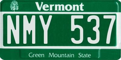 VT license plate NMY537