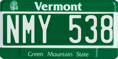 VT license plate NMY538