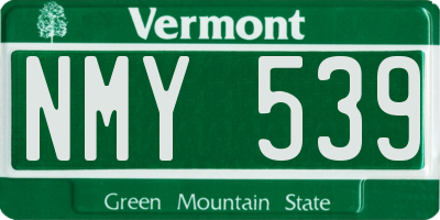 VT license plate NMY539