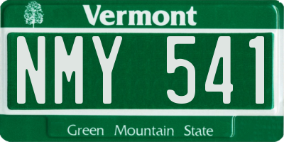 VT license plate NMY541