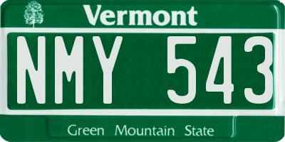 VT license plate NMY543