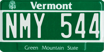 VT license plate NMY544