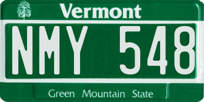 VT license plate NMY548