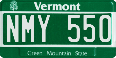 VT license plate NMY550