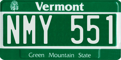 VT license plate NMY551