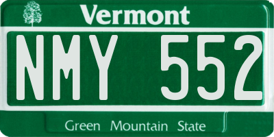 VT license plate NMY552