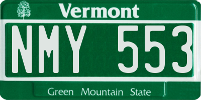 VT license plate NMY553