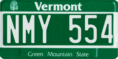 VT license plate NMY554