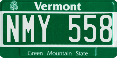 VT license plate NMY558