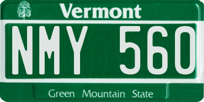 VT license plate NMY560
