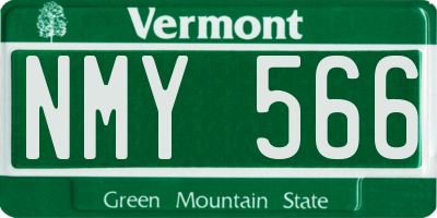 VT license plate NMY566
