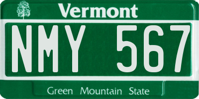 VT license plate NMY567