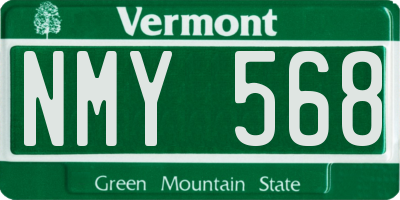 VT license plate NMY568