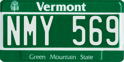 VT license plate NMY569