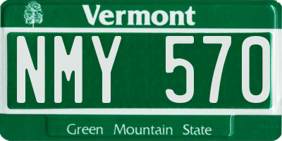 VT license plate NMY570