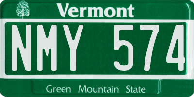 VT license plate NMY574