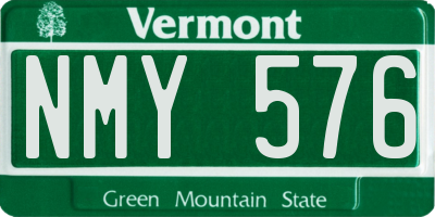 VT license plate NMY576