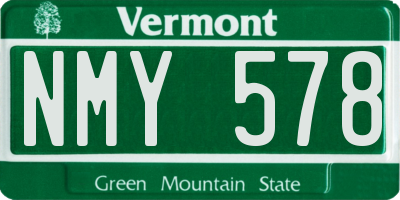 VT license plate NMY578