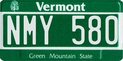 VT license plate NMY580
