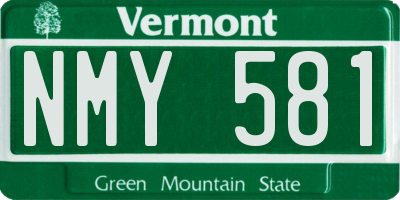 VT license plate NMY581