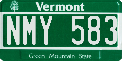 VT license plate NMY583