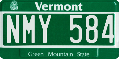 VT license plate NMY584