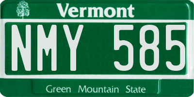 VT license plate NMY585