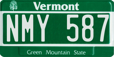 VT license plate NMY587