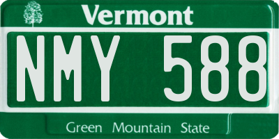 VT license plate NMY588