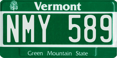VT license plate NMY589
