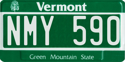 VT license plate NMY590