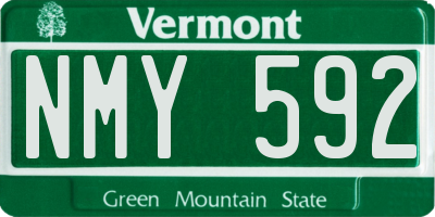 VT license plate NMY592