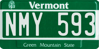 VT license plate NMY593
