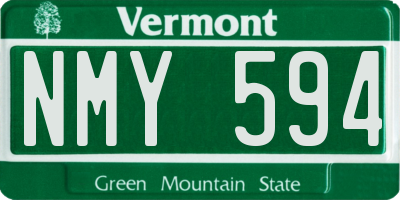 VT license plate NMY594