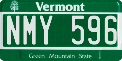 VT license plate NMY596