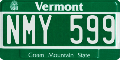 VT license plate NMY599