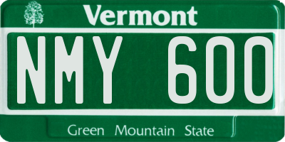 VT license plate NMY600
