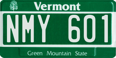 VT license plate NMY601