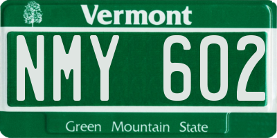 VT license plate NMY602