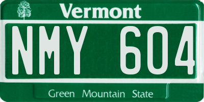 VT license plate NMY604